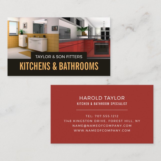 Küche & Badezimmer Design, Küche/Badezimmer Fitter Visitenkarte (Vorne/Hinten)