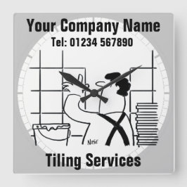 Küche & Badezimmer Tilerwand oder Bodenfliesen Quadratische Wanduhr