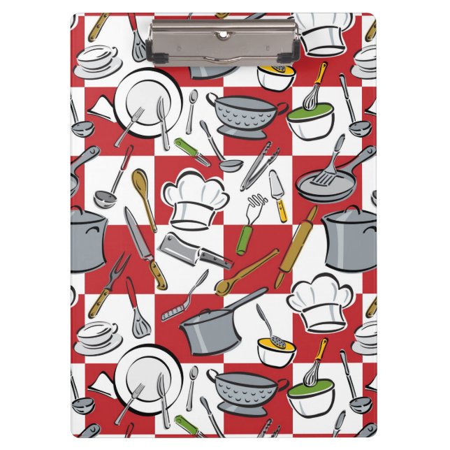 Küche bearbeitet Karo Klemmbrett (Vorderseite)