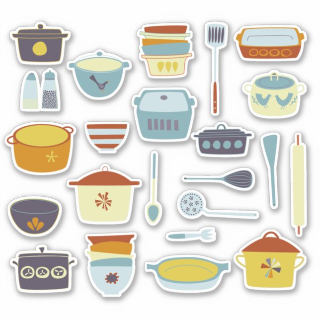 Küche Casserole Kochen Aufkleber (Vorderseite)