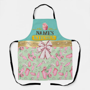 Küche des individuellen Namens und Aquarell Rosa K Schürze