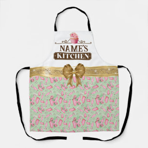 Küche des individuellen Namens und Aquarell Rosa K Schürze