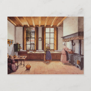 Küche des Zwijnshoofd Hotel at Arnhem, 1838 Postkarte