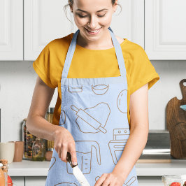 Küche Essen Koch Kochen Essgeschirr Baker Blau Schürze