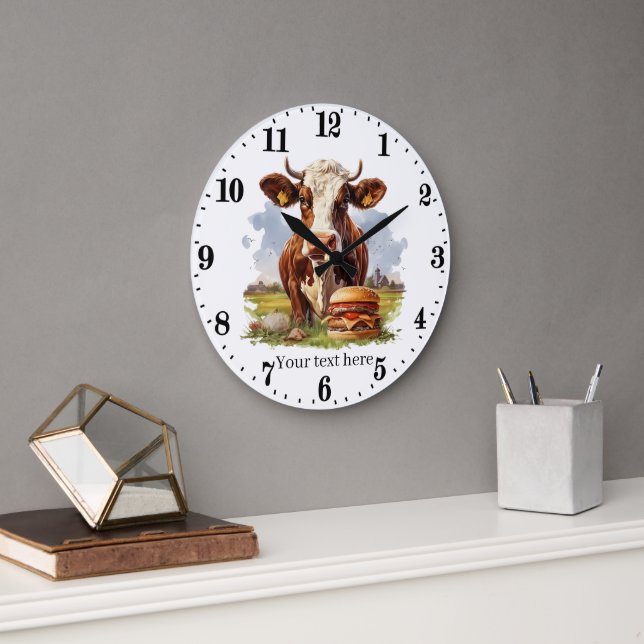 Küche für niedliche Kuhliebhaber Große Wanduhr (Büro)