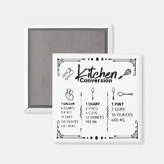 KÜCHE GALLONEN IN PINT UMRECHNUNGSTABELLE MAGNET