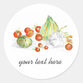 Küche Gemüse Tomaten Squash Individuelle Name Runder Aufkleber