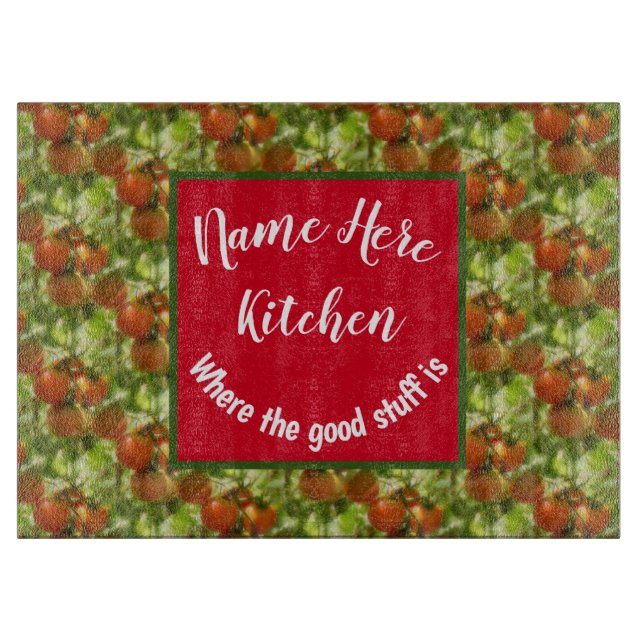 Küche Gut Stuff Kirschen Tomaten Personalisiert Schneidebrett (Vorderseite)