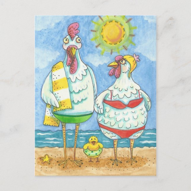 KÜCHE IM MEER, FAMILIENSPASS CARTOON POSTCARD POSTKARTE (Vorderseite)
