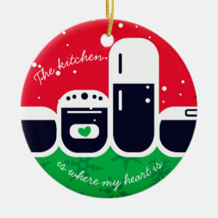 Küche, in der mein Herz Weihnachtsbaumschmuck ist Keramik Ornament