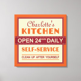 Küche - individuelle Name - Leinwand