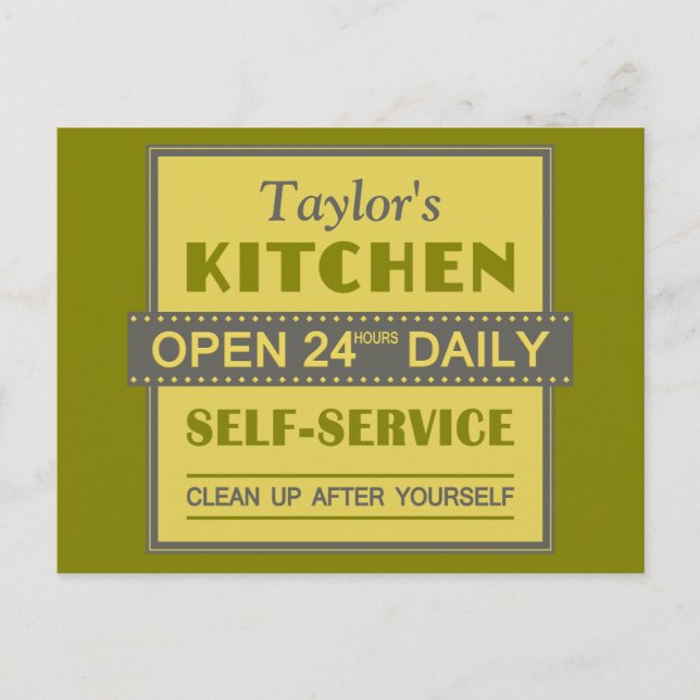Küche - individuelle Name - Postkarte (Vorderseite)