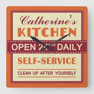 Küche - individueller Name - Wanduhr