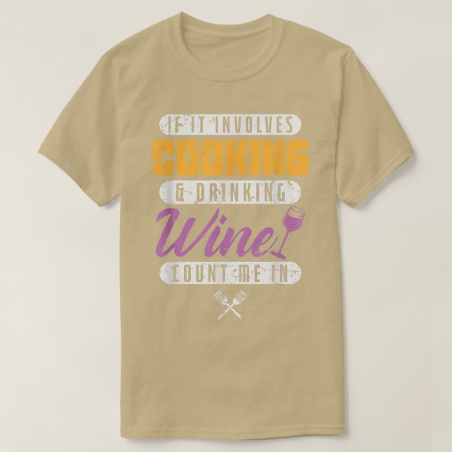 Küche Kochen und Wein T-Shirt (Design vorne)