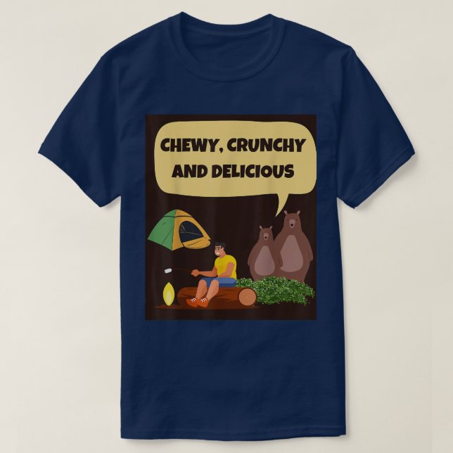 KÜCHE, KRUNCHIE UND KÖSTLICHE Camping hungrige Bär T-Shirt (Design vorne)