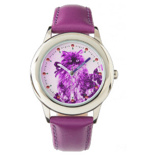 KÜCHE/KÜCHE MIT LILA ROSE weiß Armbanduhr