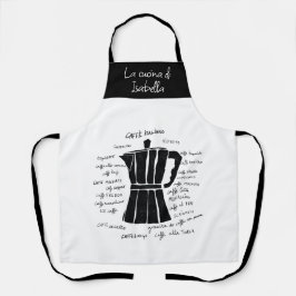 Küche Kunst Italienischer Espresso Kaffee schwarz Schürze