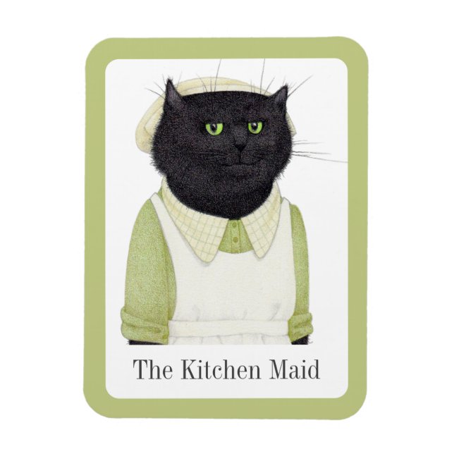 KÜCHE MAID CAT 3x4 Flexible Magnet + Text (Vertikal)