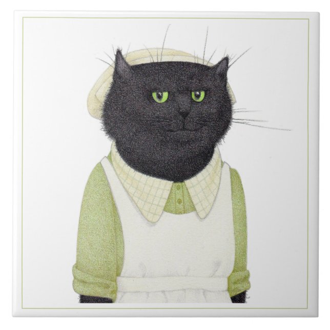 KÜCHE MAID CAT 6" Square Keramik Tile Fliese (Vorderseite)
