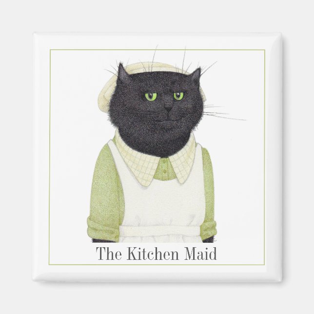 KÜCHE MAID CAT Square Magnet + Text II (Vorne)