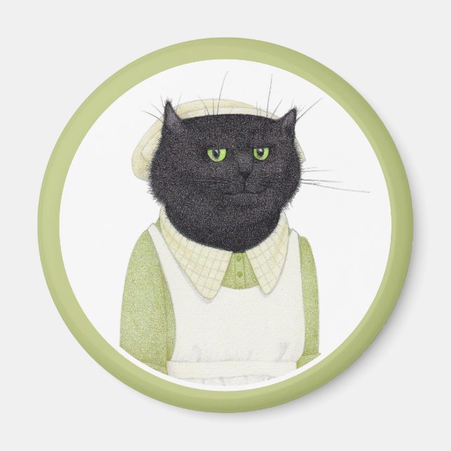 KÜCHE MAL CAT Round Magnet (Vorne)