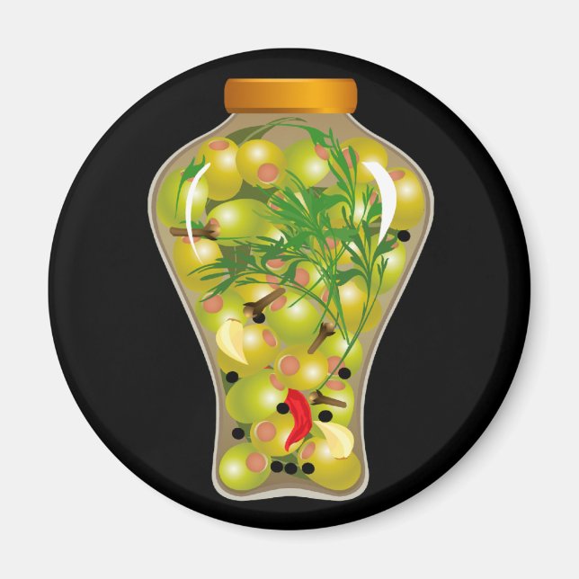 Küche mit Oliven- und Kräuterkonserven Magnet (Vorne)