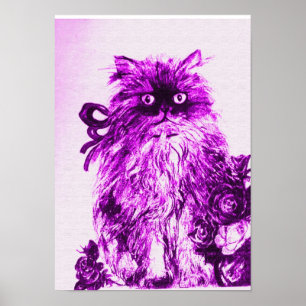 KÜCHE MIT ROSE, Lila Violett und Weiß Poster