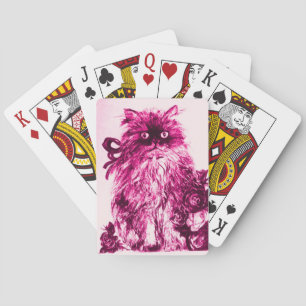 KÜCHE MIT ROSE, rosa Fuchsienweiß Spielkarten