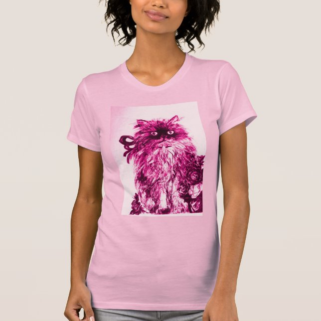 KÜCHE MIT ROSE, rosa Fuchsienweiß T-Shirt (Vorderseite)