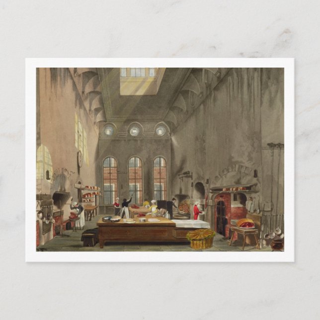 Küche, St. James's Palace, graviert von William J. Postkarte (Vorderseite)