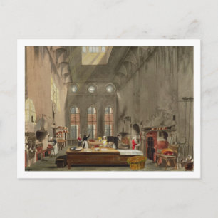 Küche, St. James's Palace, graviert von William J. Postkarte