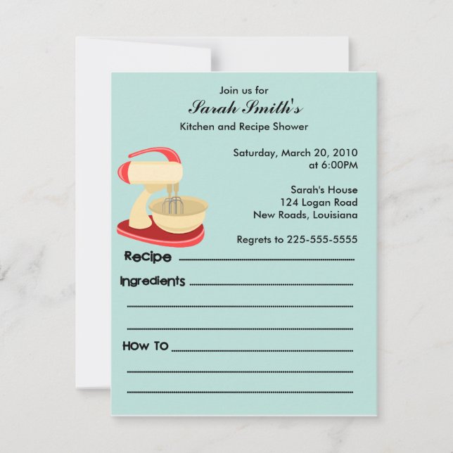 Küche und Rezept Dusche (Vorderseite)