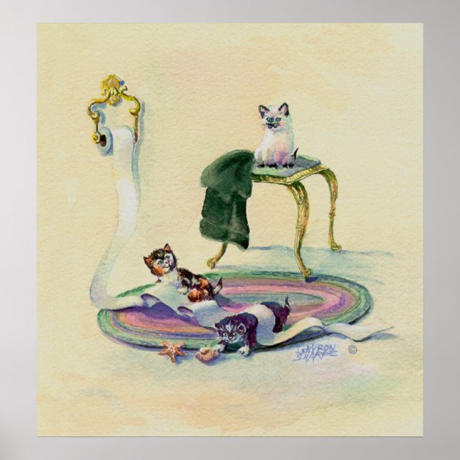 KÜCHE UND TOILETTPAPIER VON SHARON SHARPE POSTER (Vorne)