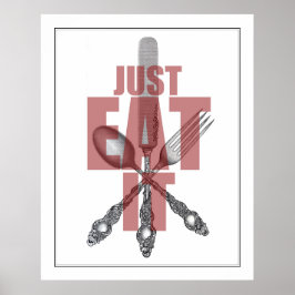 Küche Utensils Art | Nur essen es lustig Poster