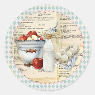 Küche versorgt Eier Milchäpfel Runder Aufkleber