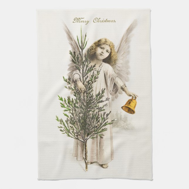 KÜCHE: VINTAGE CHRISTMAS ANGEL GESCHIRRTUCH (Vertikal)