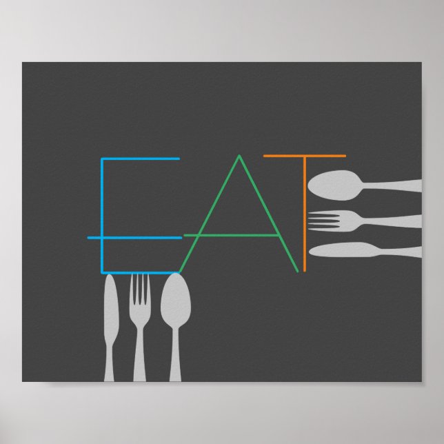 Küche Zitat Kunst Moderne essen Poster (Vorne)
