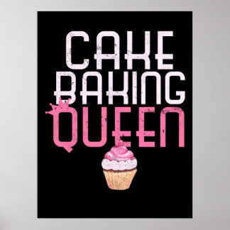 Kuchen Backen Königin Cupcake Bäcker Konditorei Poster
