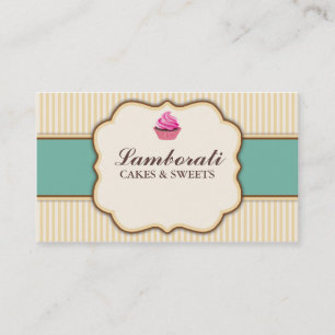 Kuchen-Bäckerei-beige elegante Retro moderne Visitenkarte