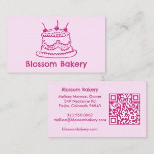 Kuchen Bäckerei Dessert Catering INDIVIDUELLER QR  Visitenkarte