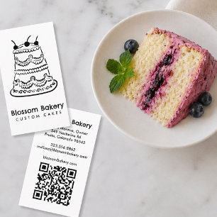 Kuchen Bäckerei Dessert Catering INDIVIDUELLER QR Visitenkarte
