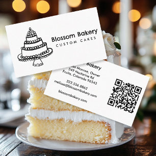Kuchen Bäckerei Dessert Catering INDIVIDUELLER QR Visitenkarte