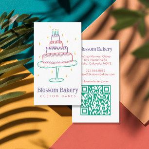 Kuchen Bäckerei Dessert Catering INDIVIDUELLER QR Visitenkarte