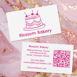 Kuchen Bäckerei Dessert Catering INDIVIDUELLER QR Visitenkarte