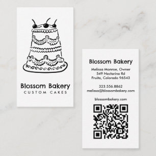 Kuchen Bäckerei Dessert Catering INDIVIDUELLER QR  Visitenkarte