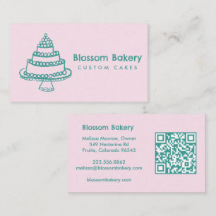 Kuchen Bäckerei Dessert Catering INDIVIDUELLER QR Visitenkarte