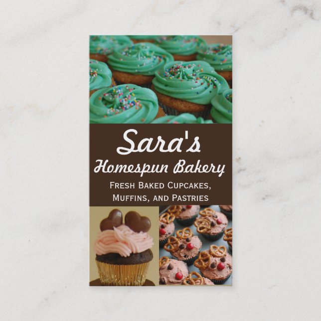 Kuchen-Bäckerei-Foto-Geschäfts-Karten Visitenkarte (Vorderseite)