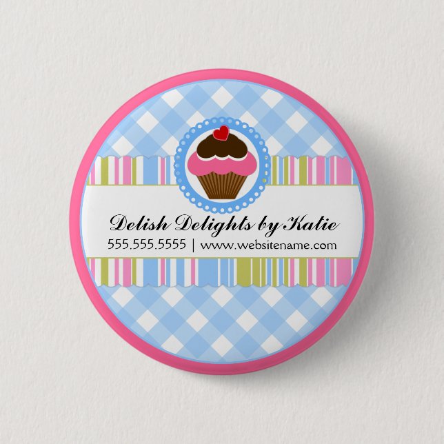 Kuchen-Bäckerei-personalisierter Knopf Button (Vorderseite)