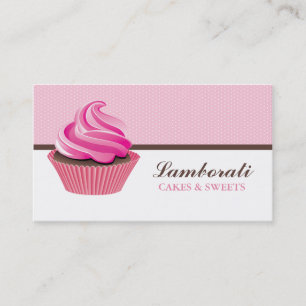 Kuchen-Bäckerei-Rosa-elegantes modernes niedliches Visitenkarte