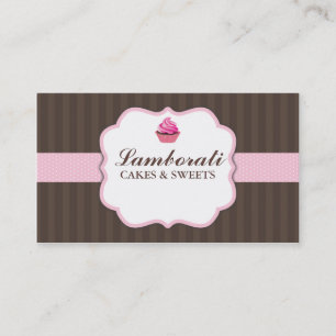 Kuchen-Bäckerei-Rosa-elegantes modernes niedliches Visitenkarte